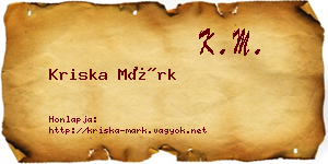 Kriska Márk névjegykártya
